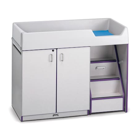 Jonti-Craft Rainbow Accents Diaper Changer with Stairs, Right, Purple 5148JC004